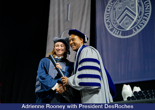 ADRIENNE ROONEY WITH PRESIDENT DESROCHES