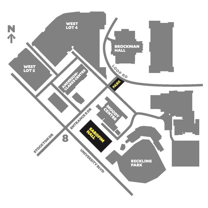 MAP TO SAROFIM HALL, RICE UNIVERSITY